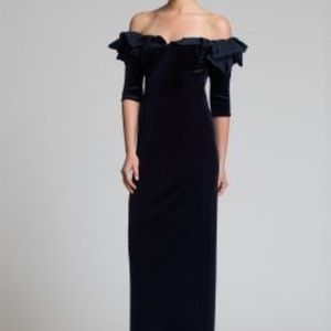 Teri Jon velvet navy evening dress